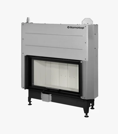 Romotop Heat Plan Insats 88.50.04 är en modern, rektangulär inbyggnadskamin med glasfront och metallhölje i minimalistisk design.